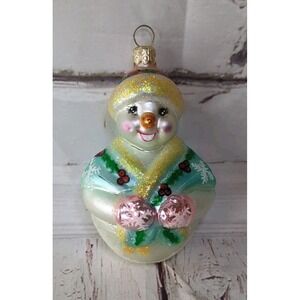 Christopher Radko Jolly Wrap Junior Hand Blown Glass Christmas Ornament